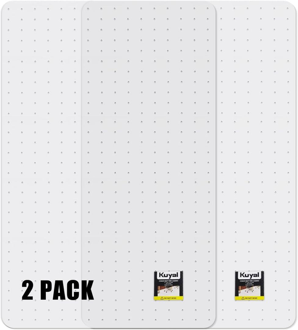 Kuyal Office Chair Mat for Carpet, Set of 2, 32x48 Clear Heavy Duty Computer Chair Mat, Under Desk Protector Carpeted Floors Mat, Easy Chair Movement,Ship Flat, 32" X 48" 2Pack