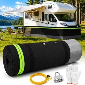 JERBOR RV Skirting Kit, Heavy Duty Underbelly Cover for Travel Trailer | No Drill Camper Skirt, Waterproof Windproof RV Barrier for All Season Camping, Storage and Winter Protection (26m/85ft)