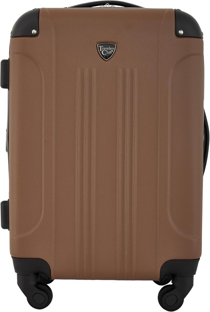 Travelers Club Chicago Hardside Expandable Spinner Luggage, Caramel, 22" Carry-On