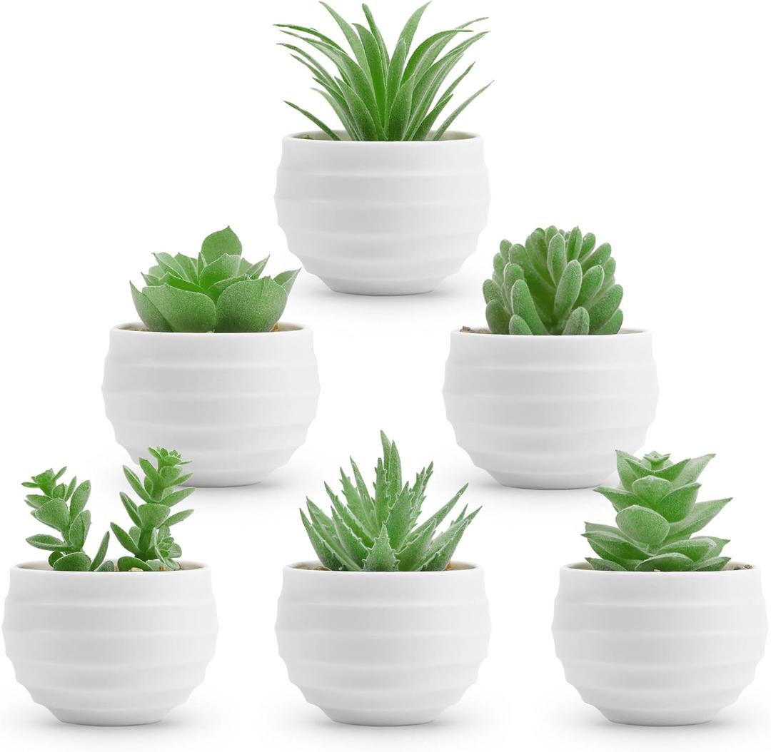 Der Rose 6 Pack Fake Plants Small Realistic Succulents Plants Artificial for Home Room Decor Indoor