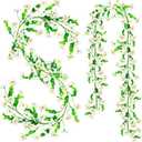 2 Pack Artificial Daisy Flowers Vine, 13.6 Ft Silky Artificial Garland with White Daisy and Vine Floral Garlands Decoration for Room Wall, Flower Themed Party, Wedding Supplies