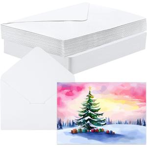 30 Set Blank Watercolor Cards with Envelopes 5x7 Inch, 140lb/300GSM Single Blank Watercolor Postcard White Envelopes Heavyweight Cotton Cards DIY Painting for Wedding Invitation Greeting Thank You