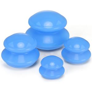 Silicone Cupping Therapy Set, Professional Studio and Home Cupping Set Massage Therapy Cups, Chinese Massage Cups for Cellulite Reduction Cupping Kit,Muscle and Joint Pain Myofascial Cupping Massager (Light Blue)
