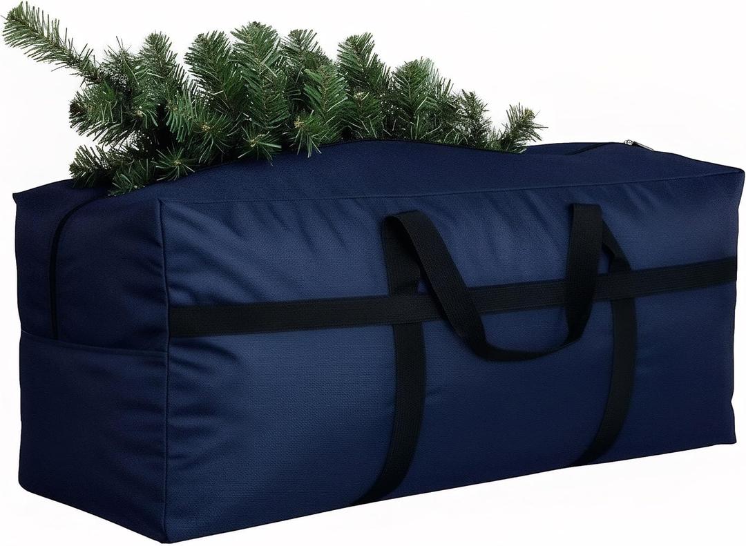 DoYiKe Extra Large Storage Duffle Bag with Zippers and Handles, Big Foldable Duffle Bag for Travel (Medium-31.5"(L) X 11.8"(W) X 16.5"(H), Blue)