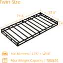 Maenizi Box Spring Twin 4 Inch Low Profile, Heavy Duty Metal Box Spring Bed Base with Fabric Cover, Mattress Foundation, Easy Assembly, Noise Free, Black