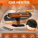 Car Heaters for Vehicle, 12v Portable Heater for Car, 3-in-1 Plug in Car Heater, 10s Quick Heating 360 Rotatable Handheld Cars Windscreen Defogger, Multifunctional Plugs Into Cigarette Lighter