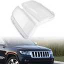 Left Right PC Transparent Lens Headlight Covers Compatible for 2011-2013 Jeep Grand Cherokee 55079379AF 55079378AF Head Lamp