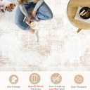 Area Rugs 8x10 Vintage Rug: Large Washable Living Room Rug Retro Medallion Distressed Rugs Soft Low Pile Non-Slip Indoor Floor Carpet for Bedroom Kitchen Nursery Dining Table Office (Beige, 8'x10')