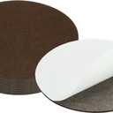 PATIKIL 8 Inch Diameter Lamp Base Felt, 12Pack 3mm Thickness Round Soft Adhesive Non-Slip Anti-Scratch Backed Felt for Lamp Furniture DIY Craft, Coffee