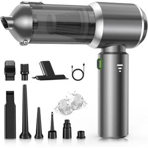 Handheld Vacuum Cleaner, 28000Pa 4 in 1 Handheld Vacuum Cordless, Brushless Motor, One-Touch Dust Removal, 3 Speeds Car Vacuum Cleaner Portable Cordless, Ideal for Office, Home, Kitchen, Car, Pet Hair (Silver Gray)
