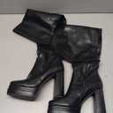 DREAM PAIRS Women's Platform Over The Knee Thigh High Boots Chunky High Heels Square Toe Long Fall Y2K Gogo Boots, Size 9, Black