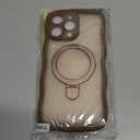 VENINGO for iPhone 15 Pro Max Case, Magnetic Slim Wave Translucent Matte Mag-Safe Invisible Ring Stand Shockproof Phone Cover for iPhone 15 Pro Max 6.7", Desert Brown