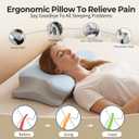 Ylekto Cervical Neck Pillow for Pain Relief - Contour Memory Foam Pillows for Sleeping, Ergonomic Pillow Side Sleeper Pillow for Neck Support, Orthopedic Bed Pillow for Sleepers (Blue & Grey)