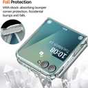 for Samsung Z Flip 7 Case Silicone Flowers Slim Transparent for Women Girls Soft TPU Shockproof Cover for Samsung Galaxy Z Flip 7 5G Phone Case Crystal Clear Case (F)