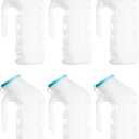 Urinals for Men with Translucent Lid – 32 Oz. Bottle – 6 Pack-Male Urinal Bottles with Glow in The Dark Lid– Durable and Reliable – Practical Design – for Camping, Travel People… (6 Pack, 32, Fl Oz)