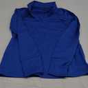 Cavva Women's Thermal Shirts Fleece Zip Up V Neck Running Long Sleeve Shirts Workout Tops with Thumbhole Color Blue, S