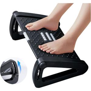 Under Desk Foot Rest, Ergonomic Foot Rest for Under Desk at Work, Gaming Foot Stool with 6 Adjustable Heights, Manual Foot Massage Rollers, Home & Office Use, Gift