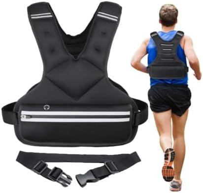 JoyPlus Adjustable Weight Vest,Strength Training Running Vest, Workout Equipment, Sport Exercise, Fitness, Weight Loss for Men 12LB, Women 8LB, Velcro or Buckle (Black 6-12LB)