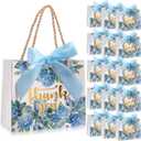 Moinchore 40 Pack Wedding Thank You Gift Bags with Handles Fall Paper Wedding Welcome Bags Bridal Shower Flower Welcome Gift Tote with Bow for Birthday Baby Shower Party Favor(Blue Hydrangea)