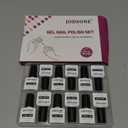 JODSONE 10 Colors Gel Nail Polish Set with Base Coat & Top Coat White Pink Purple and Red Gel Polish for All Seasons Women's Holiday Gift