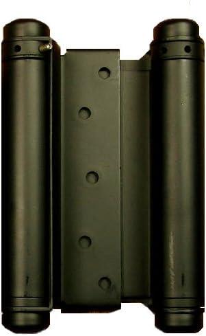 Hinge Outlet Adjustable Double Action Spring Hinge, Saloon, Swinging or Cafe Door Hinges - Highly Rust-Resistant, Self-Closing, Dual-Swing (6 Inch, Matte Black)