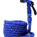 YFZYT 150ft 45m Garden Hose Expandable Water Pipe, 7 Pattern Hose Spray Gun Water Hose Anti-leakage Flexible Hose for Gardening, Car Washing, Cleaning - Blue