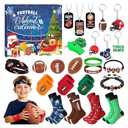 Football Advent Calendar 2025,24 Days Football Baseball Countdown Calendar for Boys Christmas Countdown Party Favor Toys for Kids Adults Xmas (Football)