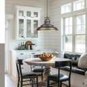 FEMILA 18" Outdoor Pendant Lights for Porch, Farmhouse Pendant Light, Barn Vintage Hanging Light Fixture for Kitchen Island, Adjustable Height,Oil Rubbed Bronze Finish, 4FY15-MP-L ORB