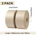 BOMEI PACK Water Activated Kraft Paper Reinforced Gummed Tape, 2 Pack 3 inch x 380 ft, for Heavy Duty Secure Packing Shipping