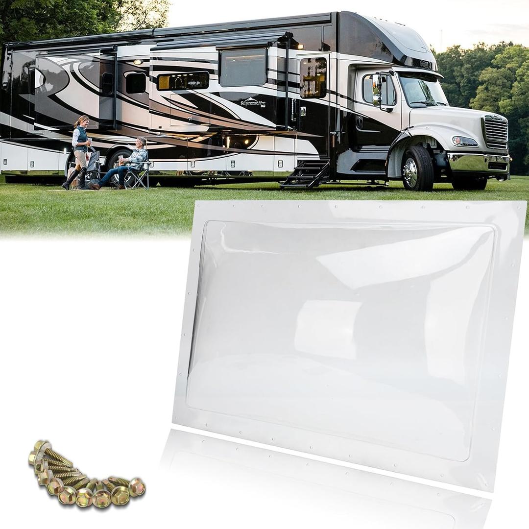 RV Skylight Outer Dome,18"x 26" OD Universal Skylight Fits All Standard 14" x 22" Skylight Openings, RV Shower Skylight for Camper Trailer Fifth Wheel Motorhome Truck (Clear)