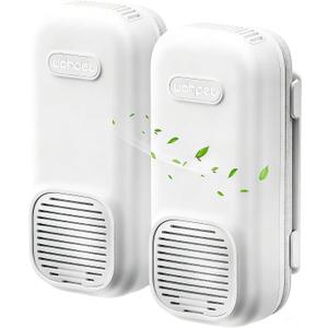 uahpet Bathroom Air Freshener, Plug in Air Purifier with Negative Ion, Nano & Fan-Powered, No Scent & No Refills Triple Home Deodorizer for Toilet, Bathroom, Kitchen, Garage Odors (2 Pack)