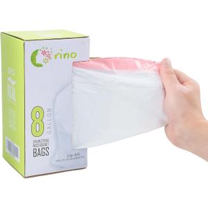 Orino Ultra Strong Garbage Bags 8 Gallon Trash Can Liners for Kitchen and Office Unscented White Drawstring Trash Bags, 60 Count 0.74 mil 22" x 24"