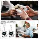 Ferreve 80 Pcs Funny Black Cat Keychains Employees Appreciation Gifts Bulk Its Fine Everythings Fine for Vet Cat Lovers Coworkers