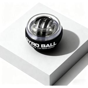 Gyro Power Wrist Trainer Ball - Strengthen Arms, Fingers, Wrist Muscles & Bones. Features Vibrant LED Lighting - Manual Spin for Fitness & Rehab!