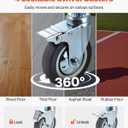 VEVOR Bedside Commode Chair with Wheels, 350 lbs Capacity, 4-in-1 Portable Toilet and Raised Toilet Seat with Padded Seat/Backrest/Flip-up Footrest, Detachable 5L Bucket, Shower Wheelchair for Seniors