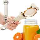 Jar Opener Bottle Opener for Seniors with Arthritis, Multi Retractable Magnetic Can Opener, Jar Grippers for Opening Jars, Kitchen Gadgets for Weak Hands and Senior Arthritis (White)