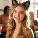 BNLIDES Handmade Fur Fox Wolf Cat Ears Headwear Adult Cosplay Costume Accessories for Halloween