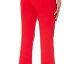 iChosy Women's Stretchy Straight Leg Dress Work Pants Business Office Casual Slacks with Pockets (Red)