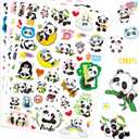 3 x Cute Panda Stickers Cool Funny Panda Adhesive Waterproof Stickers 665 Counts for Zoo Animal Birthday Invitations Envelopes Decorations Party Goodie Gifts Bags Decor School Game Class Rewards