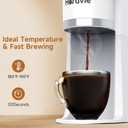 Horavie Small Single Serve Coffee Maker, Fast Brew One Cup Coffee Machine for K Cup and Grounds, 6 to 12 oz. Brew Sizes, Capsule Coffee Machine with Descaling Reminder and Viewing Tank, White