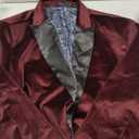 PJ PAUL JONES Mens Velvet Blazer Jacket Two Button Sport Coat Solid Suit Jackets for Dinner Prom Wedding, 3XL