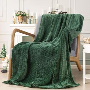 Inhand Fleece Throw Blanket, Super Soft Flannel Cozy for Adults, Washable Lightweight for Couch, Sofa, Bed, Office, Warm Plush for All Season, Green, 50"60"