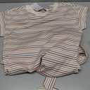 MEROKEETY Women's 2026 Summer Casual T Shirt Dress Short Sleeve Striped Tie Waist Work Vacation Trendy Short Dresses (Medium)