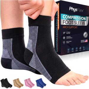 Ankle Brace for Women & Men - Compression Socks 20-30mmHg, Achilles Tendonitis, Plantar Fasciitis Relief, Sprained Ankle, Heel Spurs, Foot Swelling & Fatigue, Arch Support (1 Pair) (X-Large, Black)