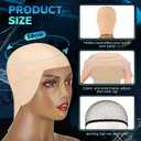 6 Pcs Bald Caps for Men Women Makeup Latex Bald Head Wig Caps Balds Cosplay Costume Accessories for Adults Halloween(Beige 1,Medium,Novel)