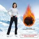 Ski Pants for Women Snow Fleece Lined Snowboard Soft Shell Slim Fit Fitted Waterproof Windproof Warm (Large, Black)