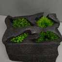 MAKHOT 4PCS Cute Artificial Mini Succulent Plants with Creative Human Shaped Pots, Small Fake Plants for Shelf Desk Tabletop Office Home Decoration(Black)