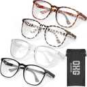 OXG 4 Pack Anti-Fog Safety Glasses, Z87.1+ Stylish Safety Goggles - Blue Light Blocking Protective Eyewear for Nurse