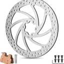 180mm Brake Disc Rotor Compatible with Ridstar Q20 Pro H26 Electric Bike, Ebike Front Rear Brake Pads and Rotors with Mounting Hardware Replacement for Ridstar E Bike Accessories