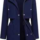 Abenstoc Women Rain Jacket Waterproof for Sports & Outdoor (US XL, Regular, Navy Blue)